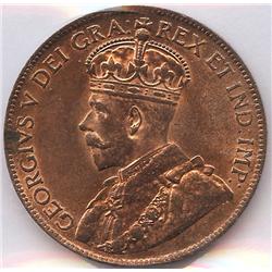 Canada 1 Cent 1920 ICCS MS63 Red