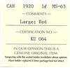 Image 3 : Canada 1 Cent 1920 ICCS MS63 Red