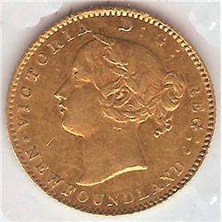 Newfoundland $2 Gold 1865 ICCS EF40