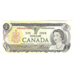 Bank of Canada $1 1973 Issue BC-46aA RADAR + REPLACEMENT