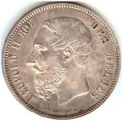 Belgium 5 Francs 1868 Pos A