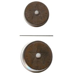 Congo Free State lot of 5 & 10 Centimes 1887