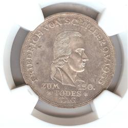 Germany 5 Mark 1955F Schiller NGC MS64