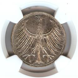 Germany 5 Mark 1957D NGC MS65