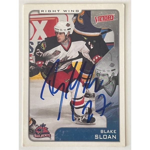 Columbus Blue Jackets Blake Sloan 2001 Victory #105 signed trading card