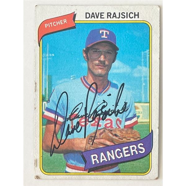 Texas Rangers Dave Rajsich signed 1980 Topps trading card