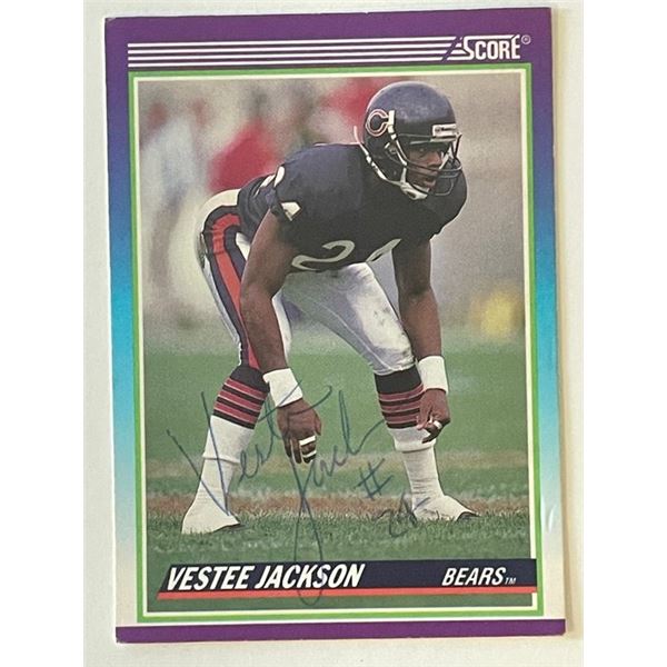 Chicago Bears Vestee Jackson 1990 Score #454 signed trading card
