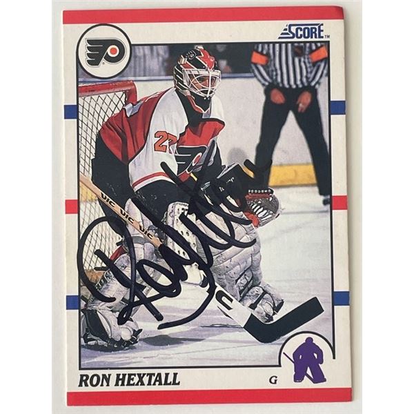 Philadelphia Flyers Ron Hextall 1990 Score #25 signed trading card