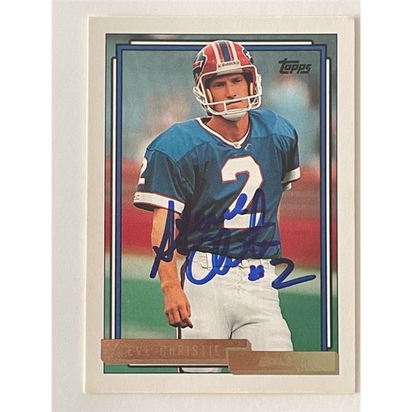 Buffalo Bills Steve Christie 1992 Topps #755 signed card