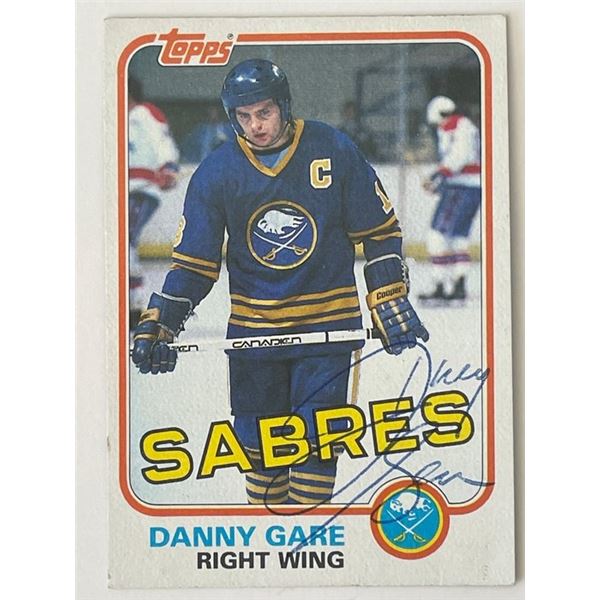 Buffalo Sabres Danny Gare 1981 Topps #14 signed trading card