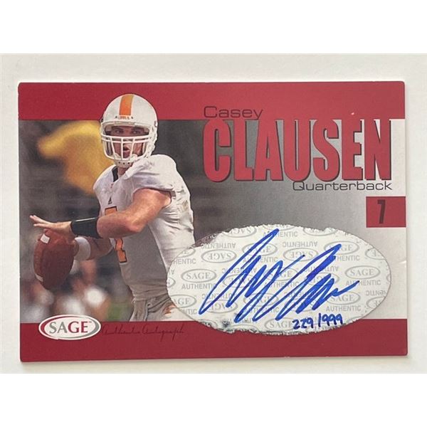 Casey Clausen signed 2004 Sage Hit trading card