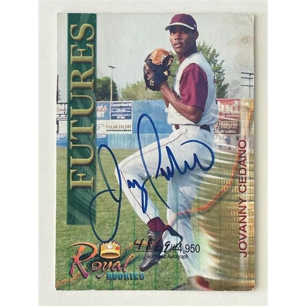 Jovanny Cedano signed 2000 Royal Rookies Futures trading card