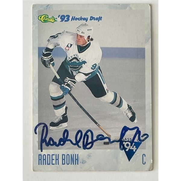 Las Vegas Thunder Radek Bonk 1993 Classic Games signed trading card