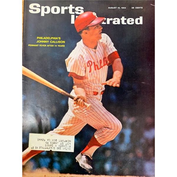 Sports Illustrated Magazine 1964 Johnny Callison Issue