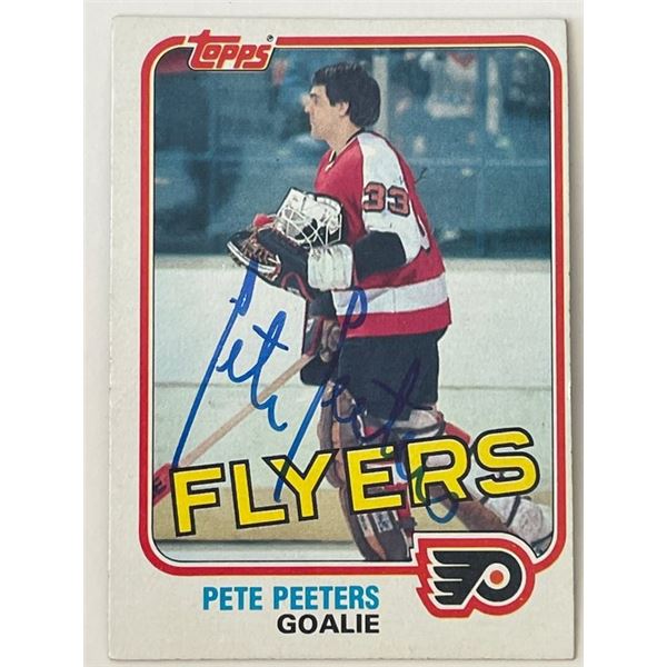 Philadelphia Flyers Pete Peeters 1981 Topps #109 signed trading card
