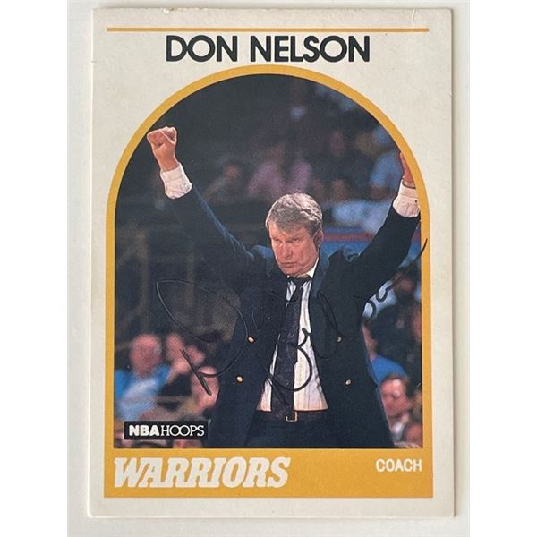 Warriors Don Nelson signed 1989-90 #273 NBA Hoops trading card