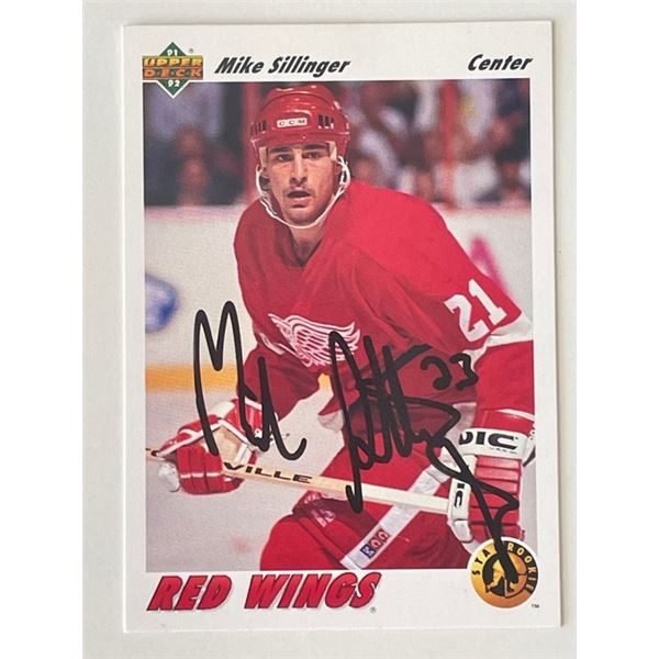 Detroit Red Wings Mike Sillinger 91-92 Upper Deck #457 signed trading card