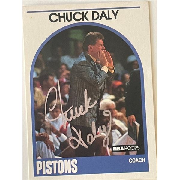 Detroit Pistons Coach Chuck Daly 1989 NBA #11 signed trading card