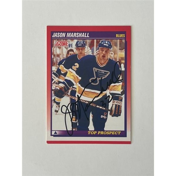 St. Louis Blues Jason Marshall 1991 Topps #278 signed trading card