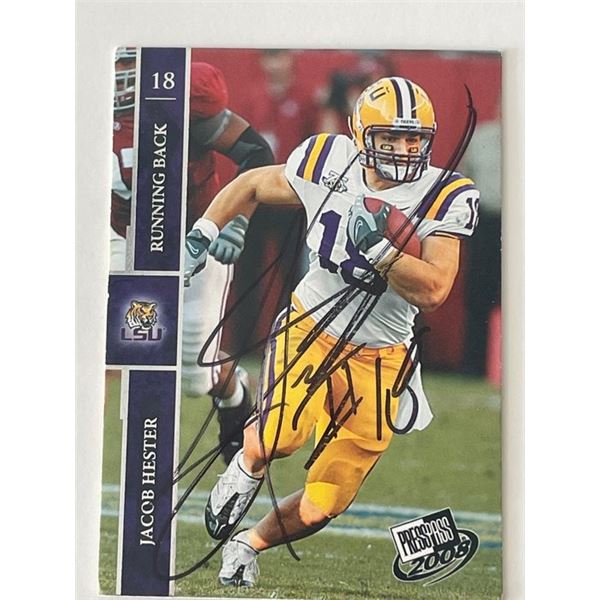 LSU Tigers Jacob Hester 2008 Press Pass # 17 signed trading card