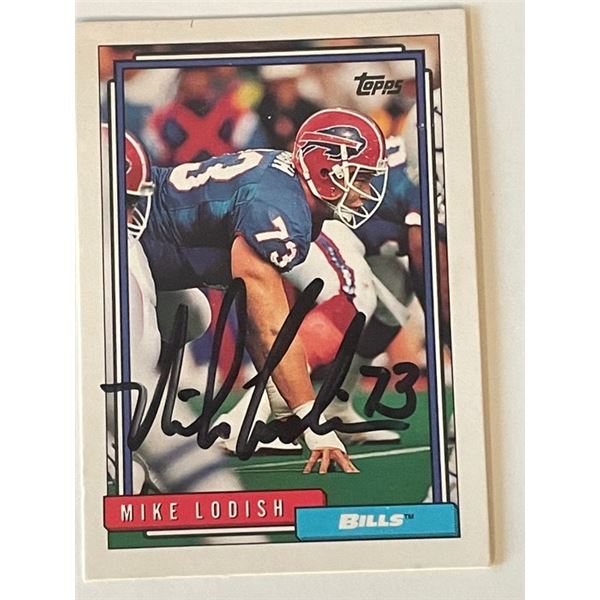 Buffalo Bills Mike Lodish signed 1992 Topps #666 trading card