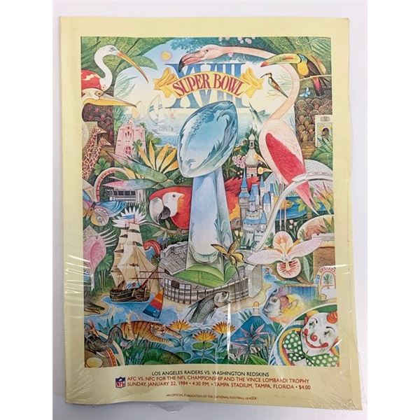 Super Bowl XVIII 1984 Raiders Redskins Official Program