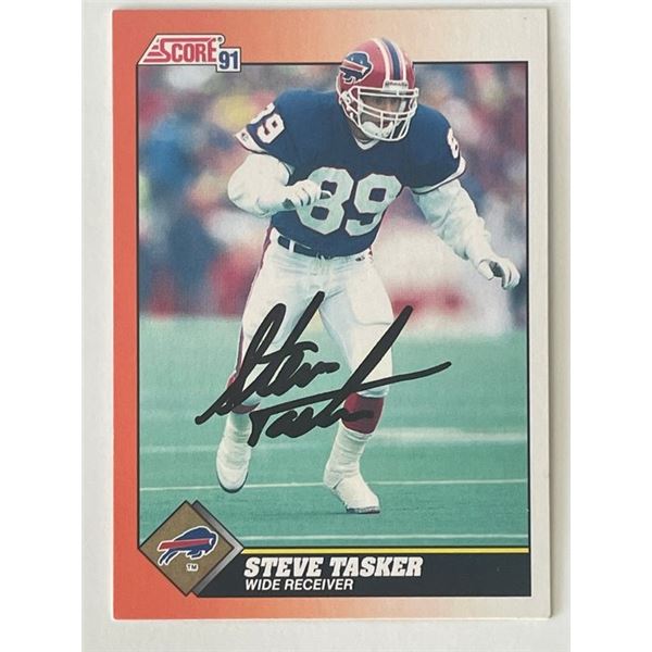 Buffalo Bills Steve Tasker signed 1991 Score #364  official NFL trading card