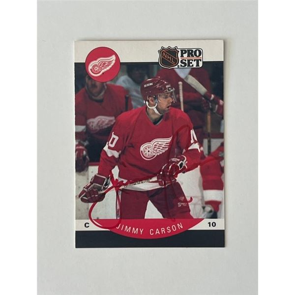 Detroit Red Wings Jimmy Carson 1990 Pro Set #67 signed trading card