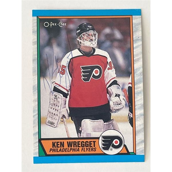 Philadelphia Flyers Ken Wregget 1989 O-Pee-Chee #225 signed trading card