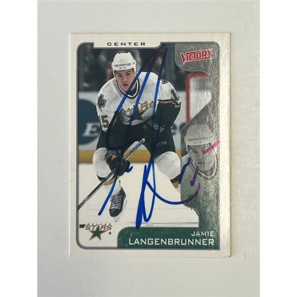 Dallas Stars Jamie Langenbrunner 2001 Upper Deck #116 signed Hockey card
