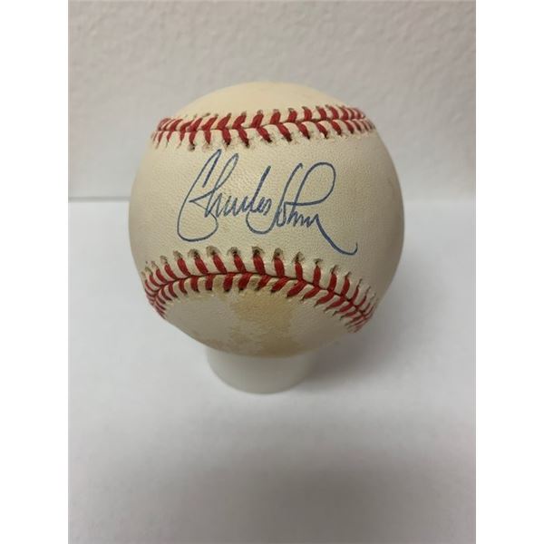 Los Angeles Dodger Charles Johnson signed baseball