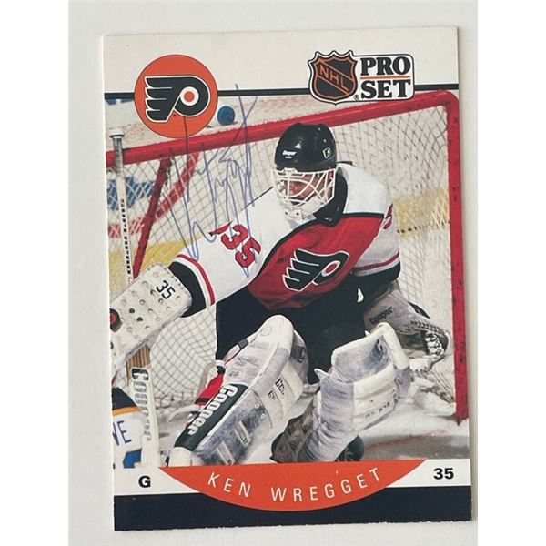 Philadelphia Flyers Ken Wregget 1990 Pro Set #226 signed trading card