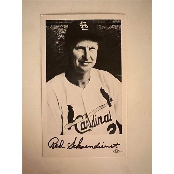 Red Schoendienst facsimile signed photo. 3x5 inches