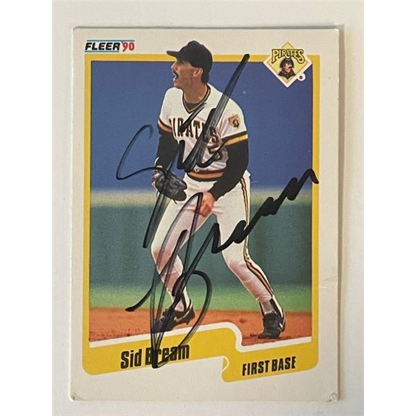Pittsburgh Pirates Sid Bream 1990 Fleer #463 signed trading card