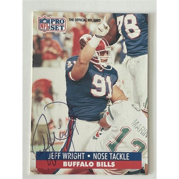 Buffalo Bills Jeff Wright 1991 NFL #89 signed card