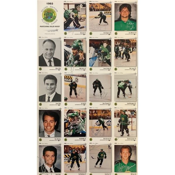 Anaheim Bullfrogs team signed mini poster