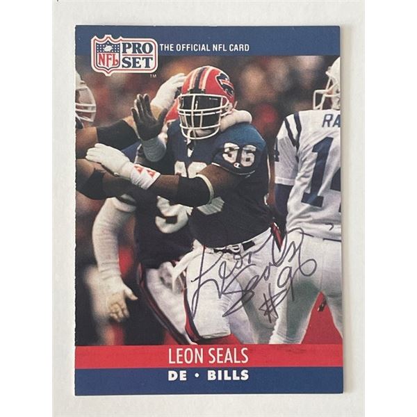 Buffalo Bills Leon Seals 1990 NFL #442 signed card