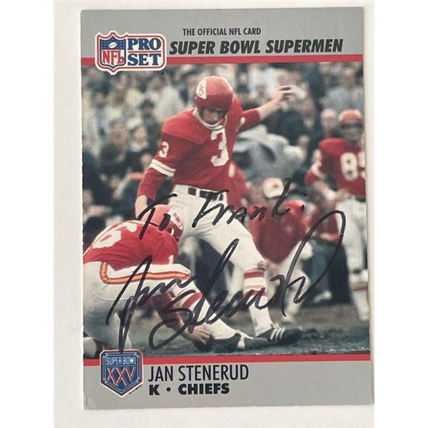 Kansas City Chiefs Jan Stenerud 1990 NFL #122 trading card