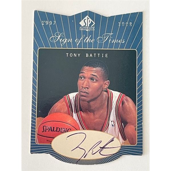 Denver Nuggets Tony Battie 1997-98 SP Authentic signed trading card