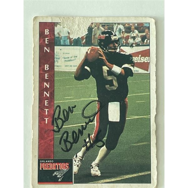 Orlando Predators Ben Bennett 1994 Pioneer #5 signed trading card