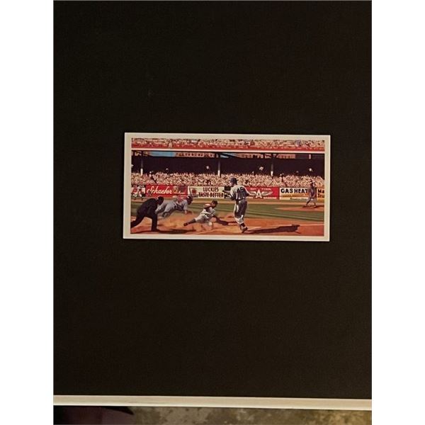 MLB Jackie Robinson Amazing Ebbets Steal Lithograph Reprint on Card