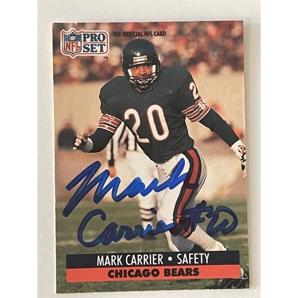 Chicago Bears Mark Carrier 1991 NFL #101 signed trading card
