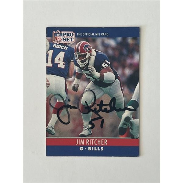 Buffalo Bills Jim Ritcher 1990 NFL #45 signed trading card