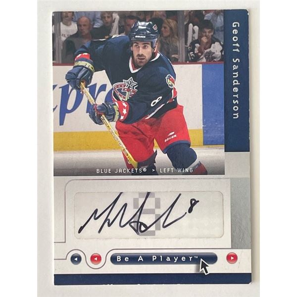 Columbus Blue Jackets Geoff Sanderson 2005 Upper Deck signed trading card
