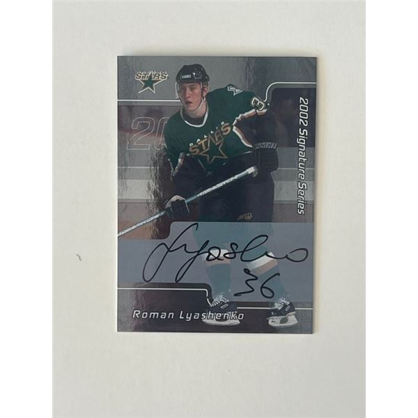 Dallas Stars Roman Lyashenko 2002 Signature Series #036 signed trading card