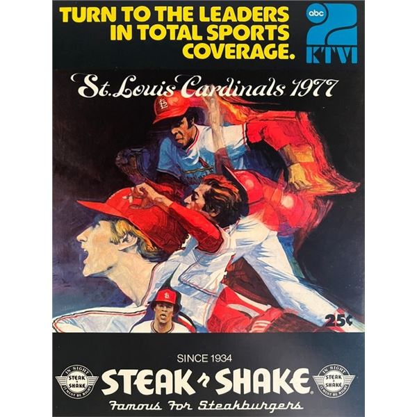 St Louis Cardinals 1977 scorecard. 8x11 inches