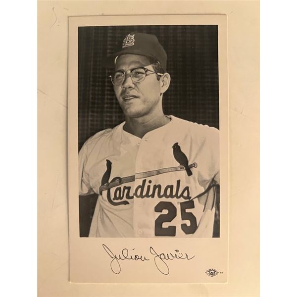 Julian Javier facsimile signed photo. 3x5 inches