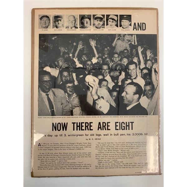 Stan Musial 3000 Hits Magazine Page. 1958