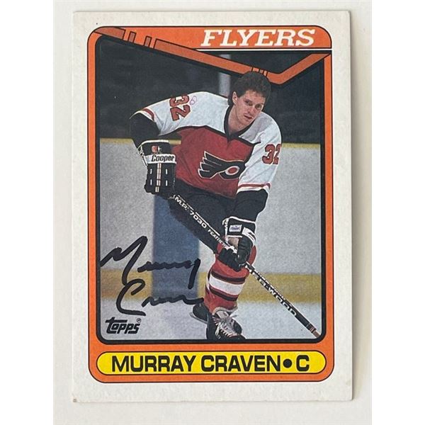 Philadelphia Flyers Murray Craven 1990 Topps #318 signed trading card