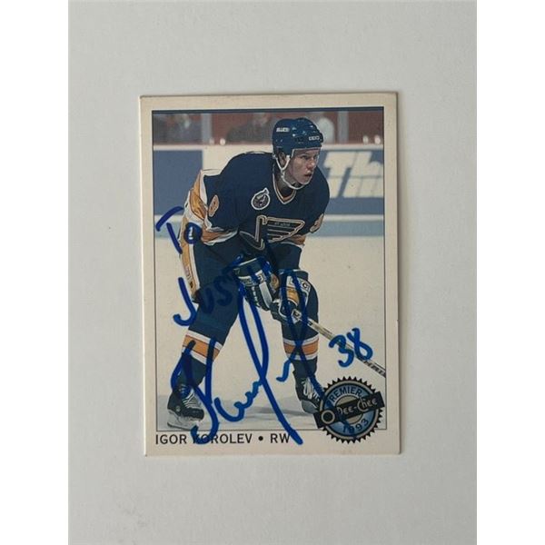 St. Louis Blues Igor Korolev 1993 O-Pee-Chee #53 signed trading card